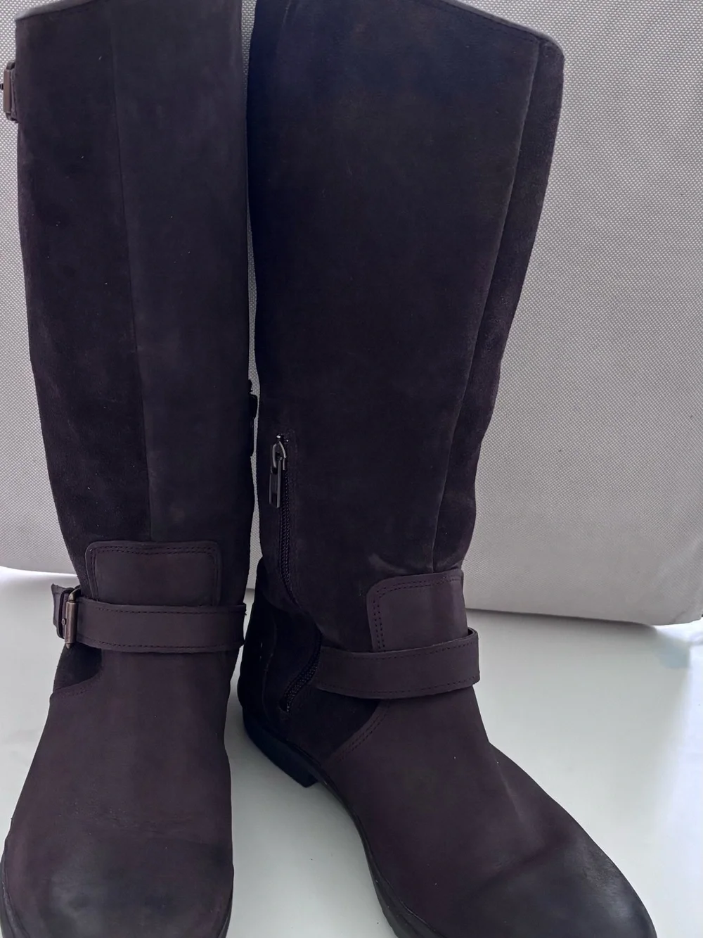 UGG Australia Waterproof Women's Tall Brown Suede Boots with Sheep Skin